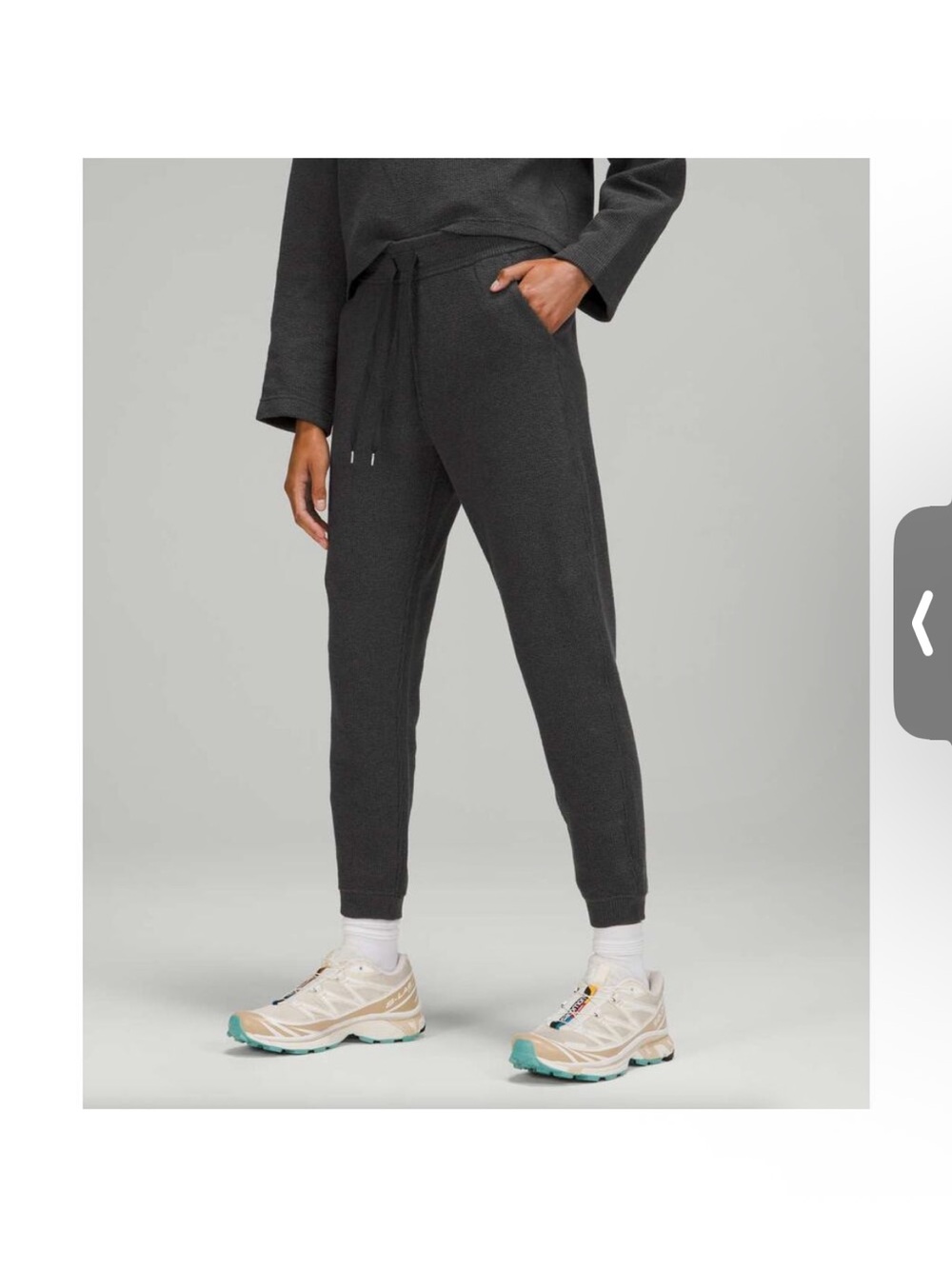 LULULEMON Ribbed High-Rise Jogger 25" *7/8 Length Heathered Black Gray - Picture 2 of 7